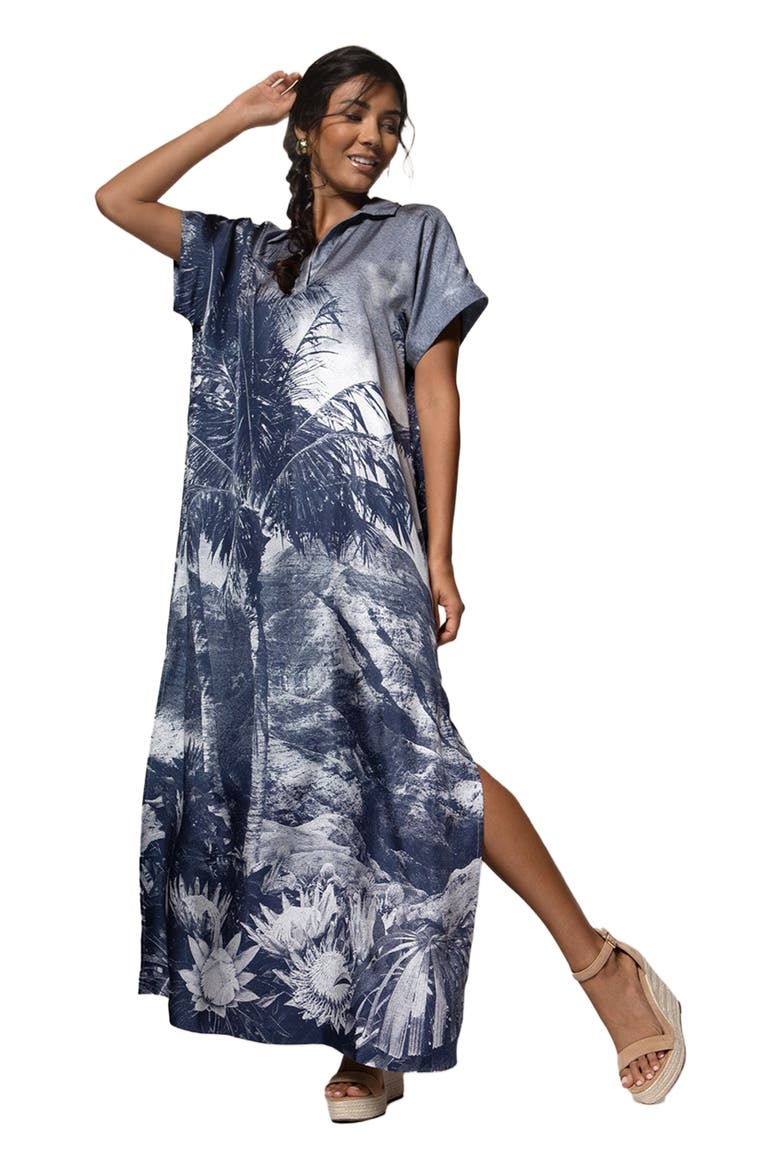 Waimea Canyon Alana Caftan Dress, Main, color, Navy