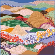 Jessie Zhao New York Double Sided Silk Scarf Of Floral Mountain