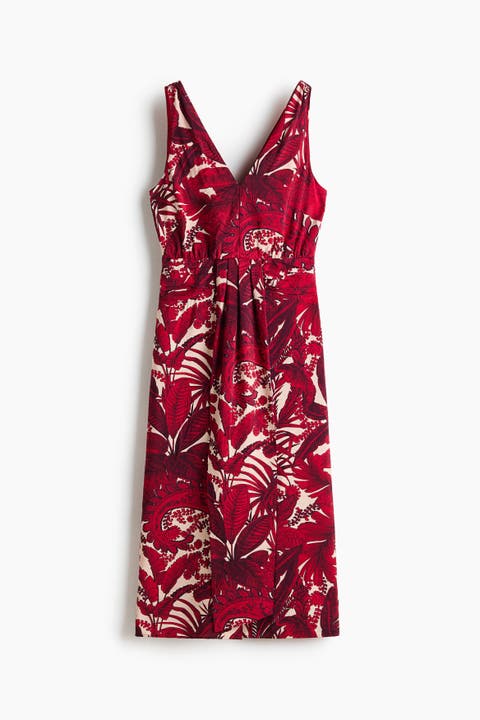 V-neck Midi Dress