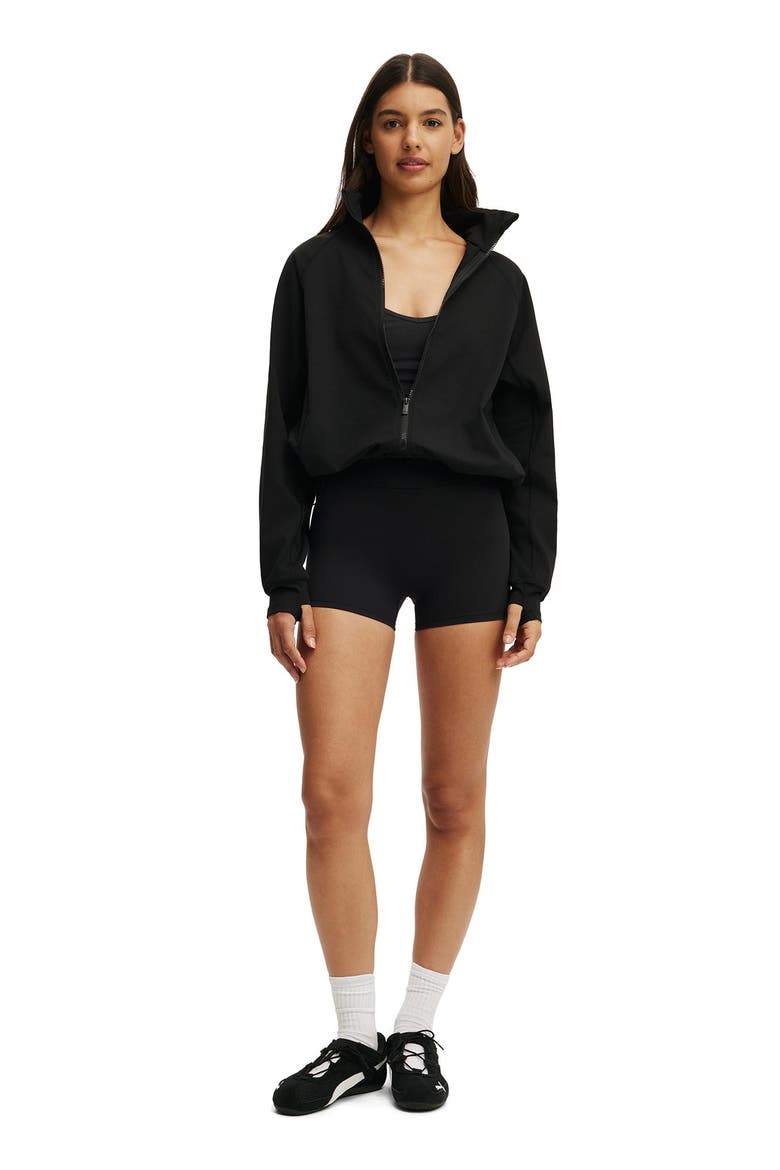 Women's Active Oversized Track Jacket, Alternate, color, Black