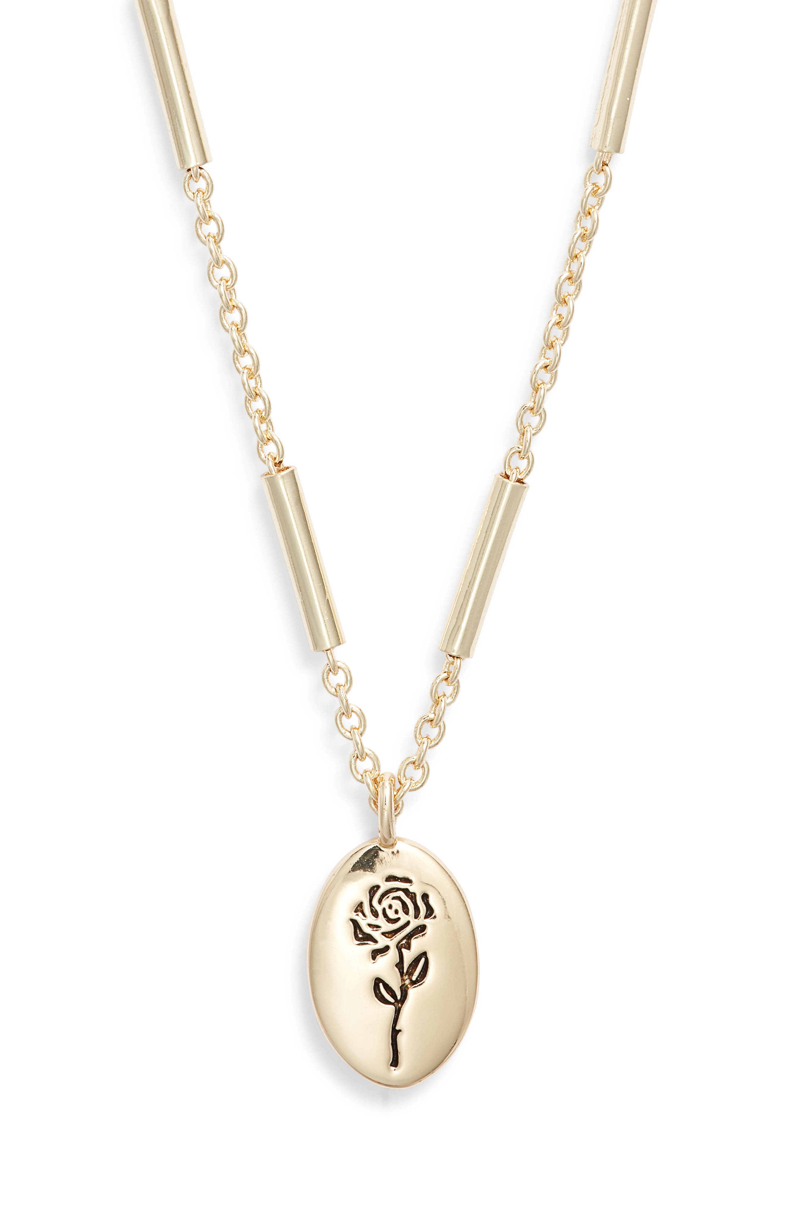 Gift Boxed Demi Fine Etched Flower Pendant Necklace (Women
