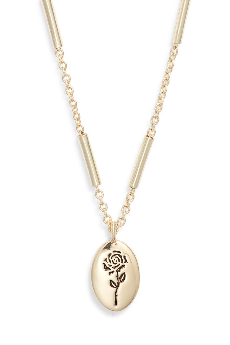 Gift Boxed Demi Fine Etched Flower Pendant Necklace (Women