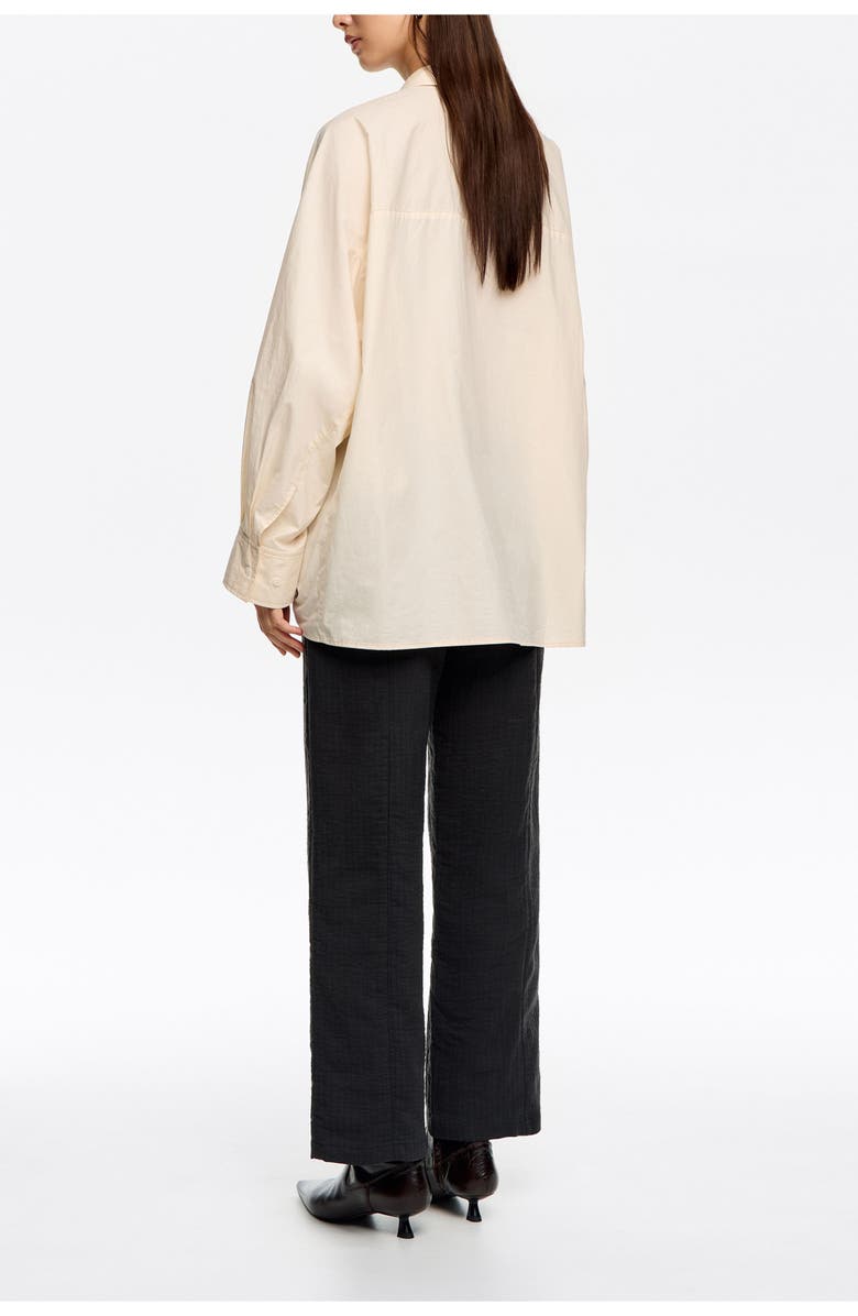 Bimba y Lola Textured Cotton Straight Leg Trousers, Alternate, color, Dark Grey