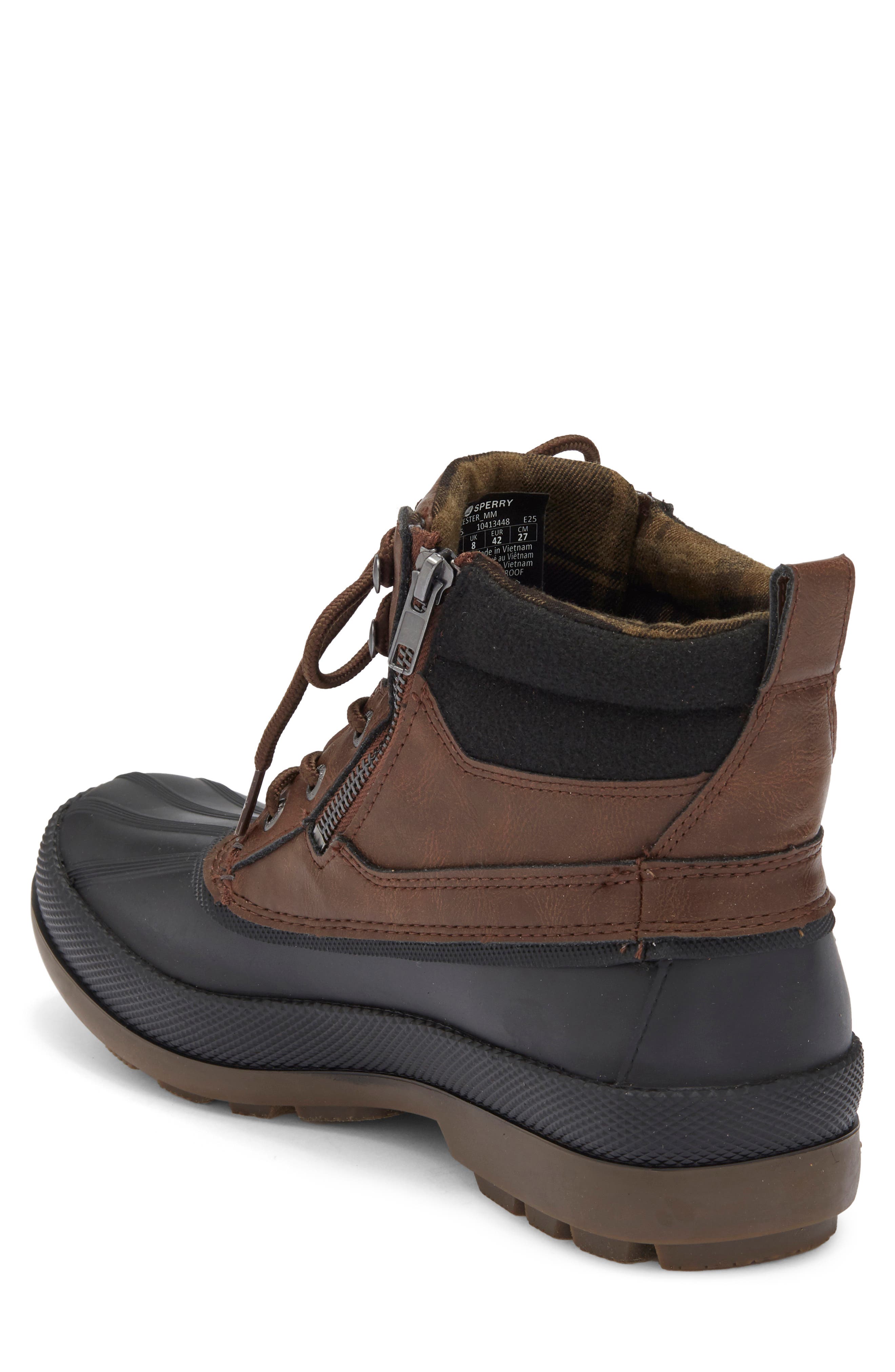 Sperry Gloucester Waterproof Duck Boot, Alternate, color, Brown
