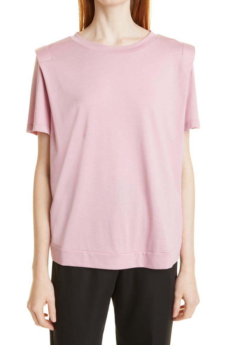 Women's Structured Shoulder T-Shirt, Main, color, DUSKY PINK