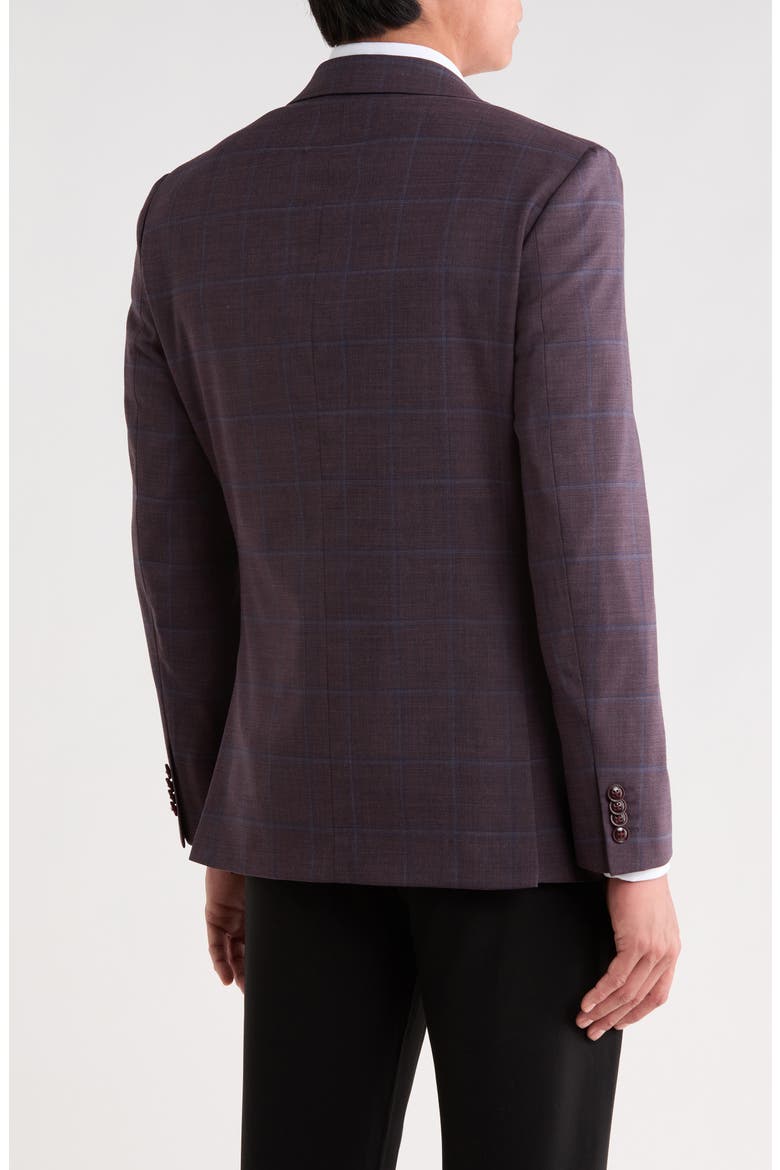 Plaid Notch Lapel Suit Jacket, Alternate, color, PURPLE PLAID