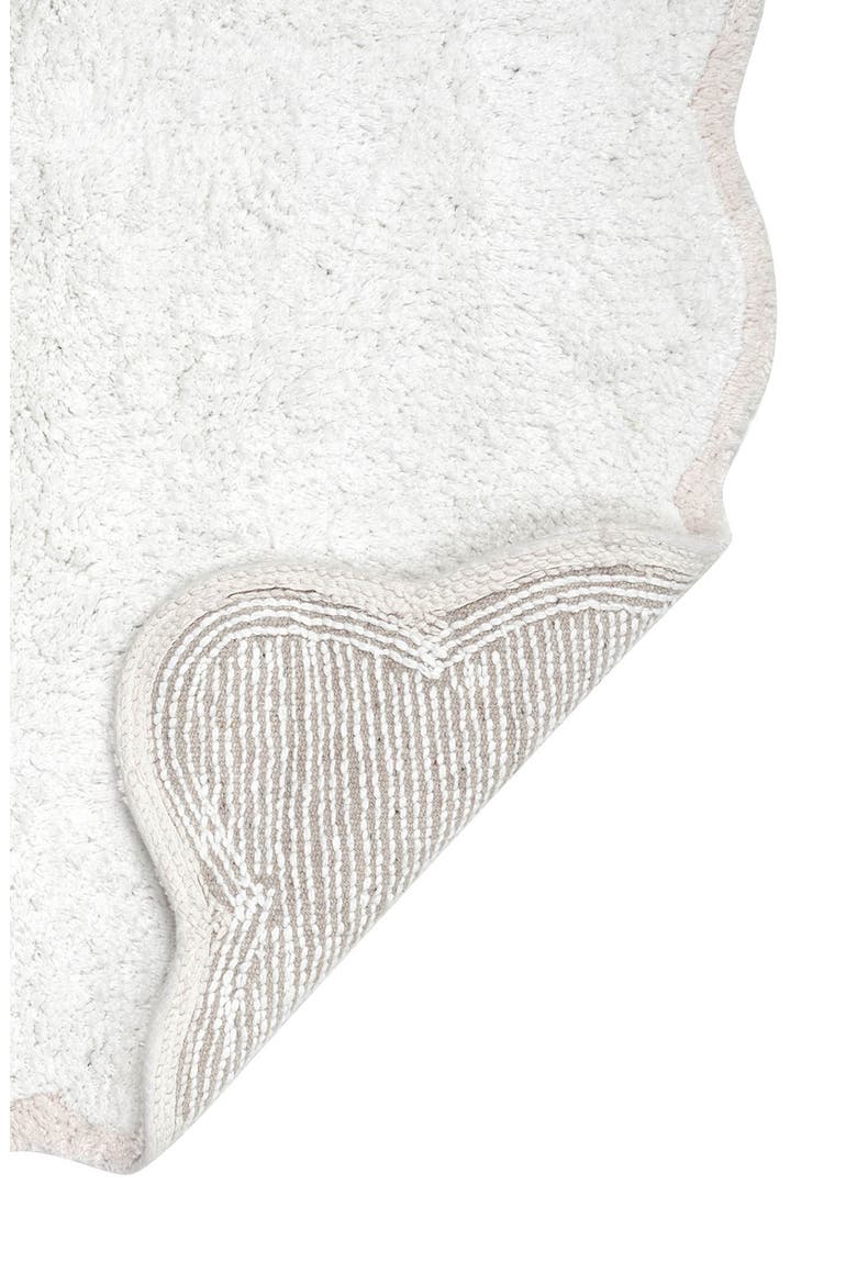 Scalloped Cotton Bath Rug, Alternate, color, WHITE