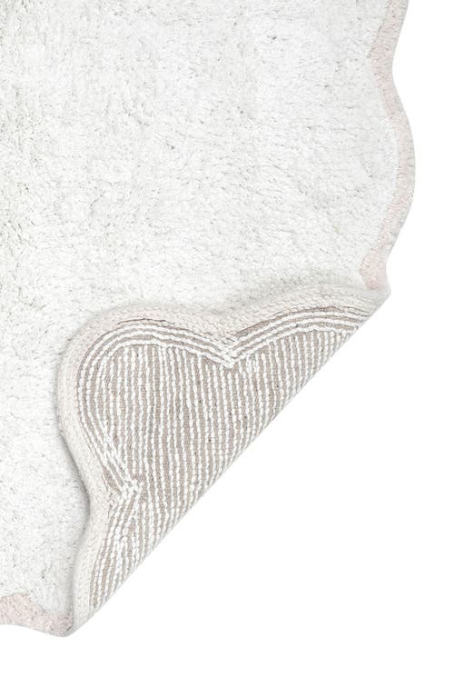 Vcny Home Scalloped Cotton Bath Rug In White