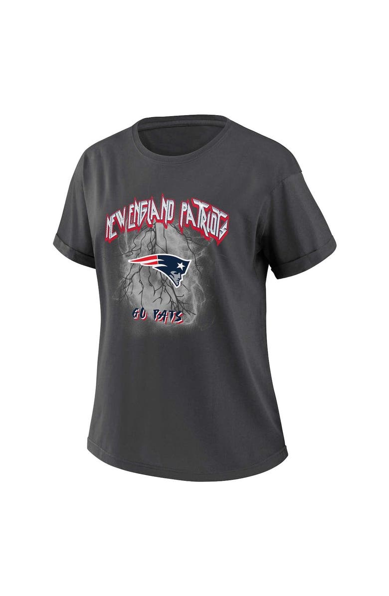 WEAR by Erin Andrews Women's WEAR by Erin Andrews Charcoal New England Patriots Boyfriend T-Shirt, Alternate, color, Charcoal