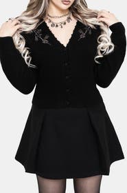 Disturbia Rime Embroidered V-neck Fitted Cardigan