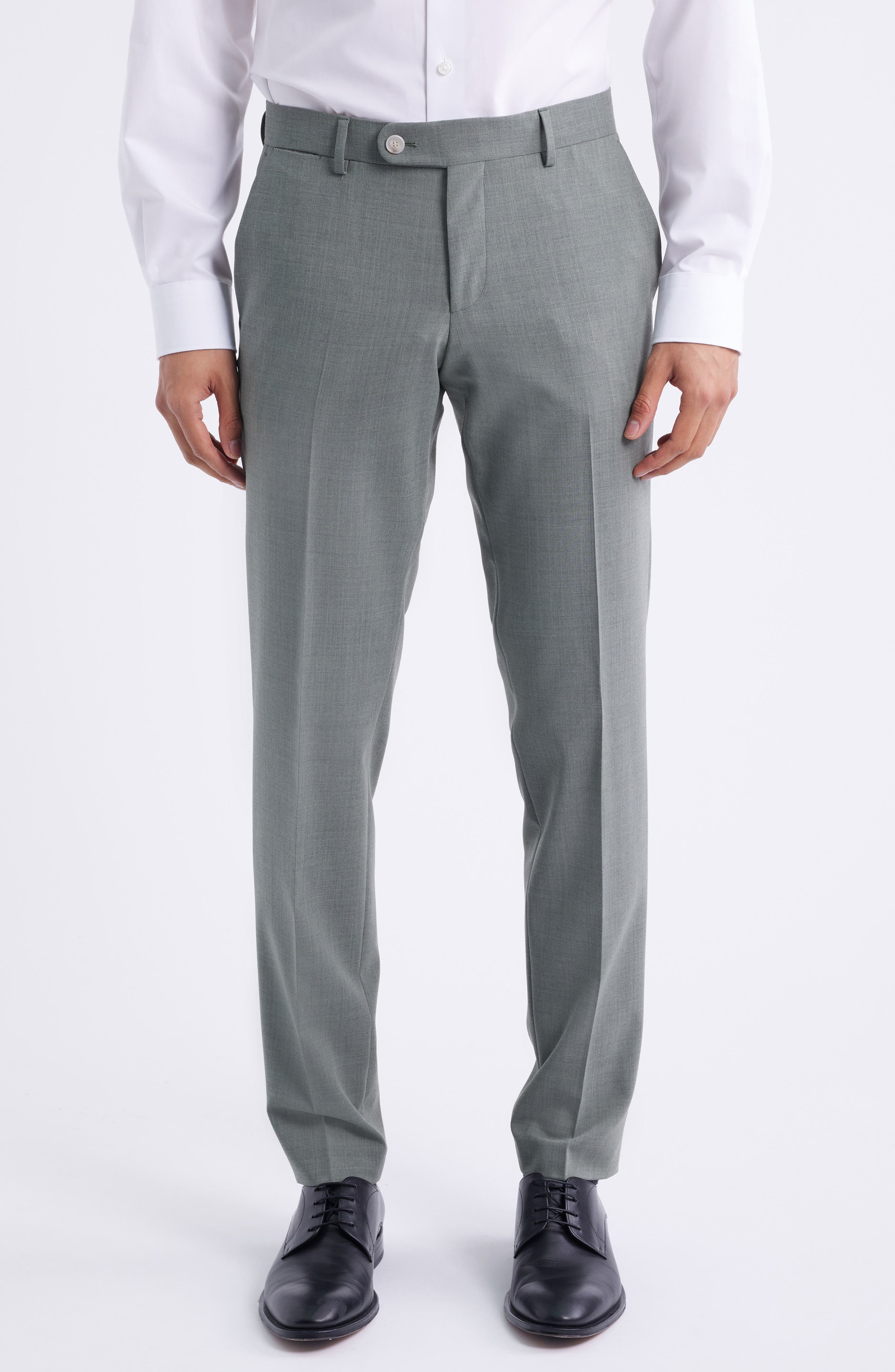 BOSS Genius Slim Fit Flat Front Stretch Dress Pants