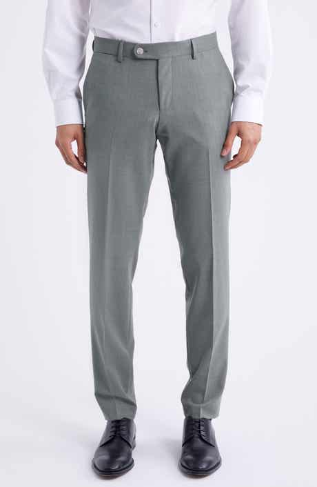 BOSS Genius Slim Fit Flat Front Stretch Dress Pants
