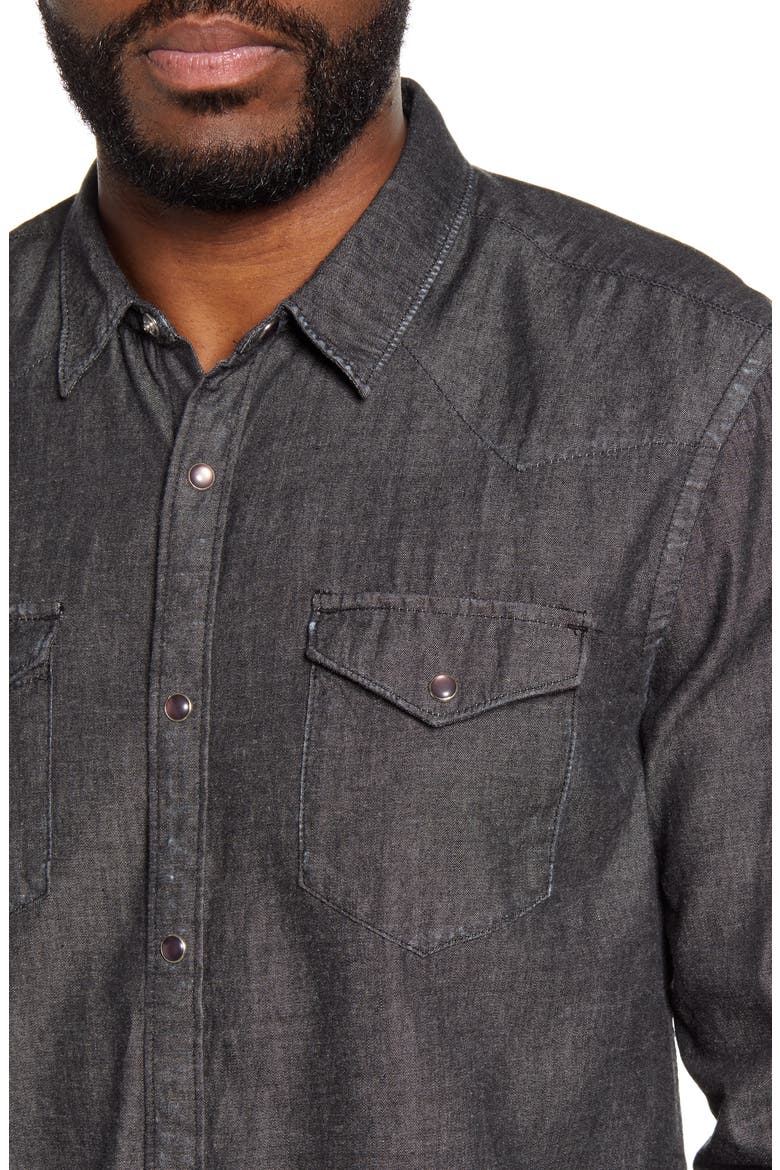 Clint Snap-Up Western Shirt, Alternate, color, BLACK