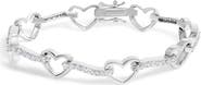 Haus of Brilliance 10K White Gold 2.0 Cttw Diamond Heart Link Bracelet