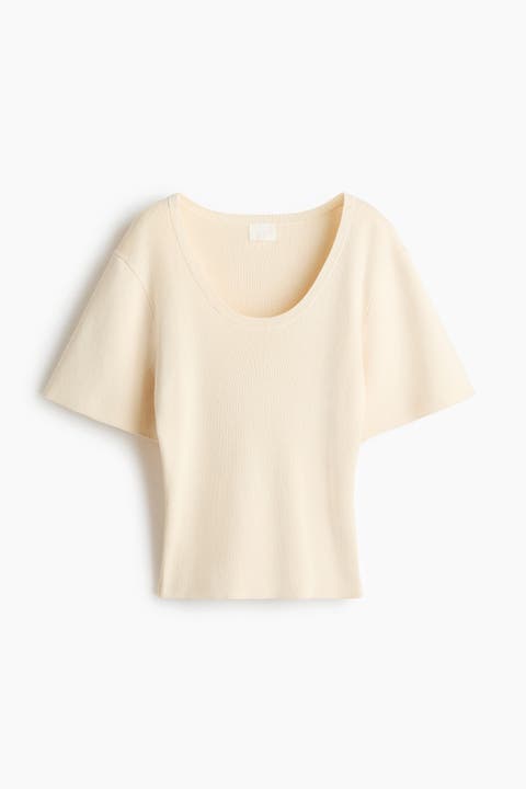 Fine-knit T-shirt