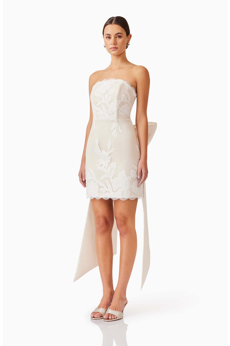 Florian Strapless Lace Cocktail Minidress, Alternate, color, IVORY