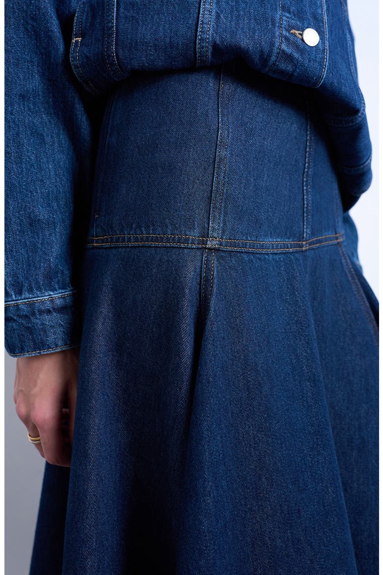 Dropped Waist Denim Skirt, Alternate, color, MEDIUM BLUE