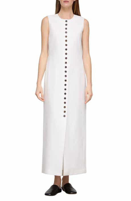 Buttoned Linen Maxi Dress