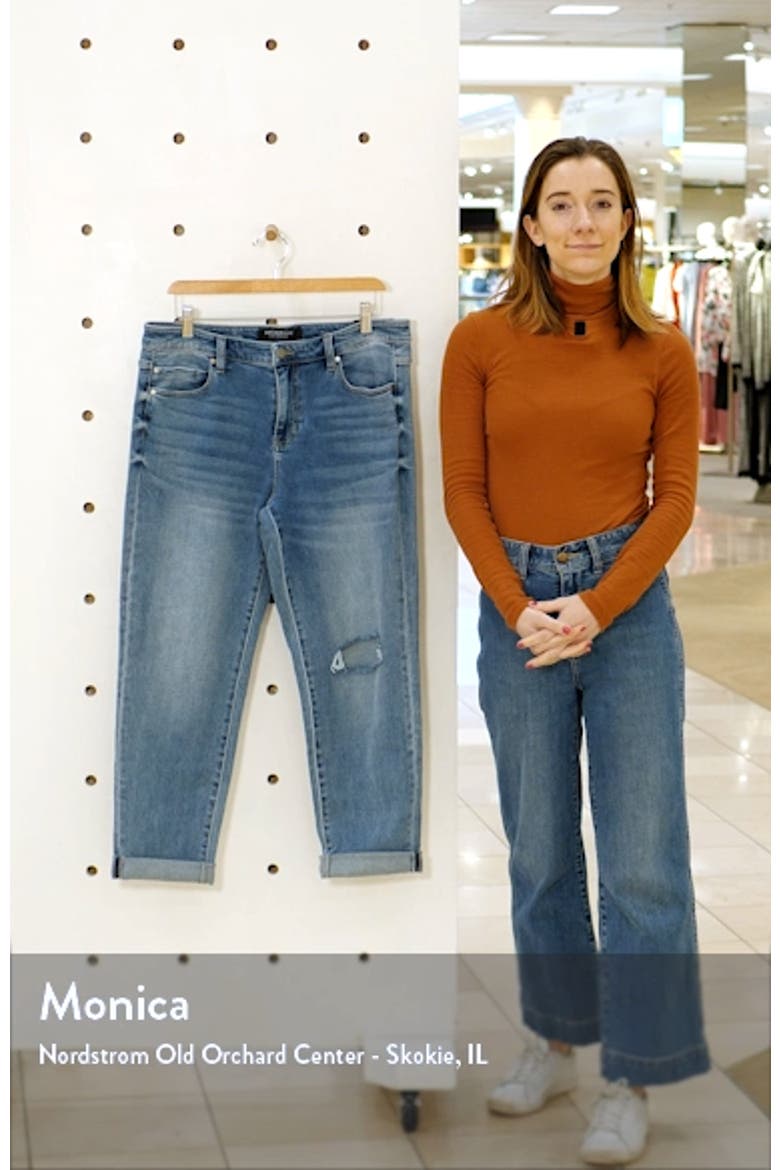 Ripped Cuffed High Waist Girlfriend Jeans video