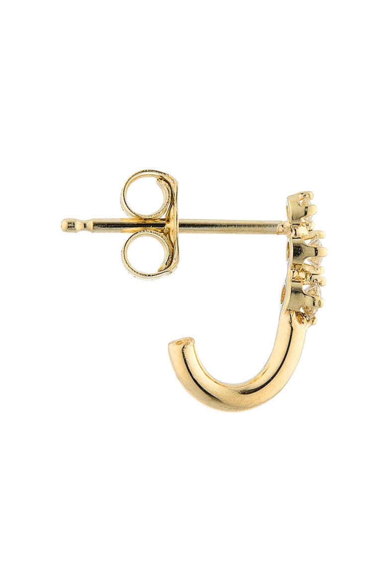 14K Gold Diamond J-Hook Stud Earrings, Alternate, color, 14K YELLOW GOLD