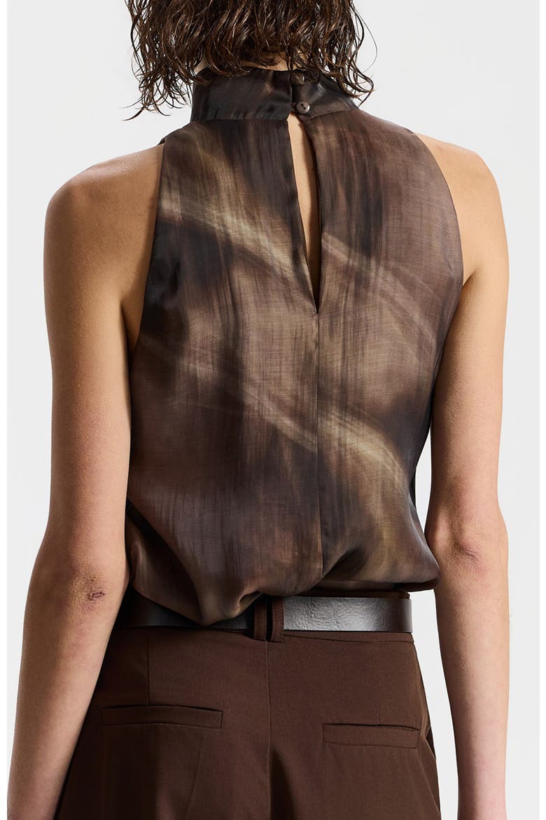Vicky Sleeveless High-Neck Patterned Top, Alternate, color, Tie Dye Brown