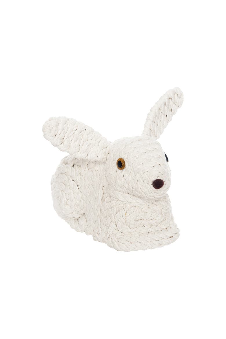 Resting Woven Rabbit Figurine, Main, color, White