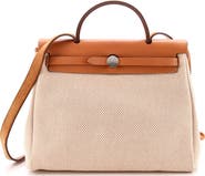 Pre-Owned Hermes Herbag Zip Criss Viking Toile and Leather 31