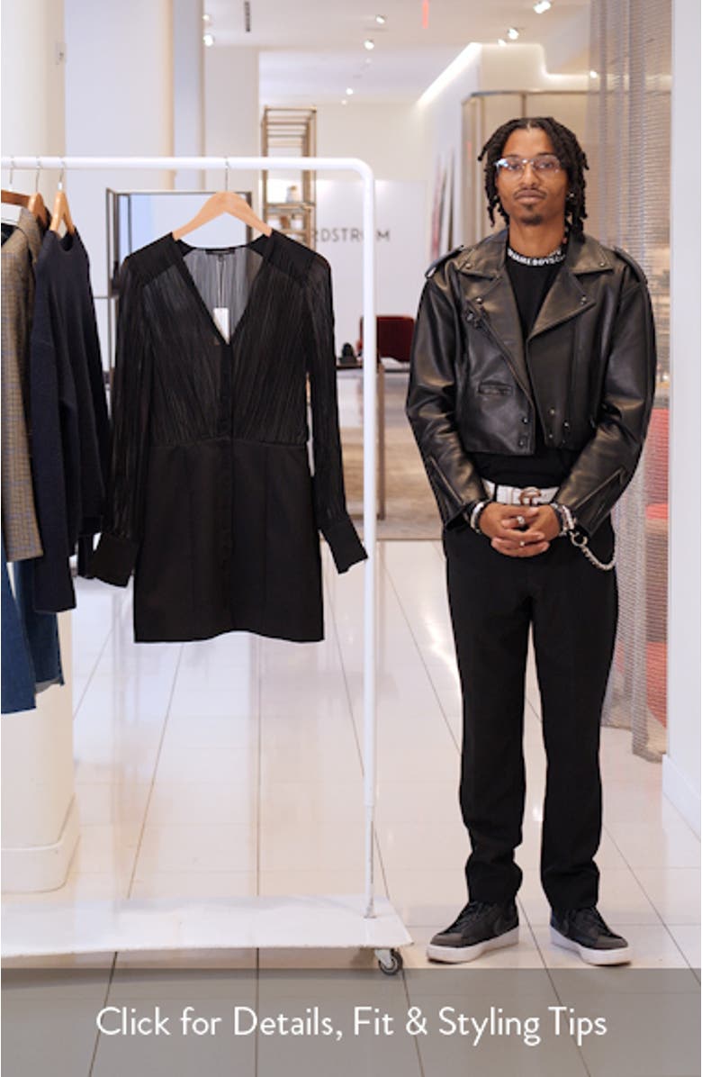 The Change Me Long Sleeve Mixed Media Minidress, sales video thumbnail