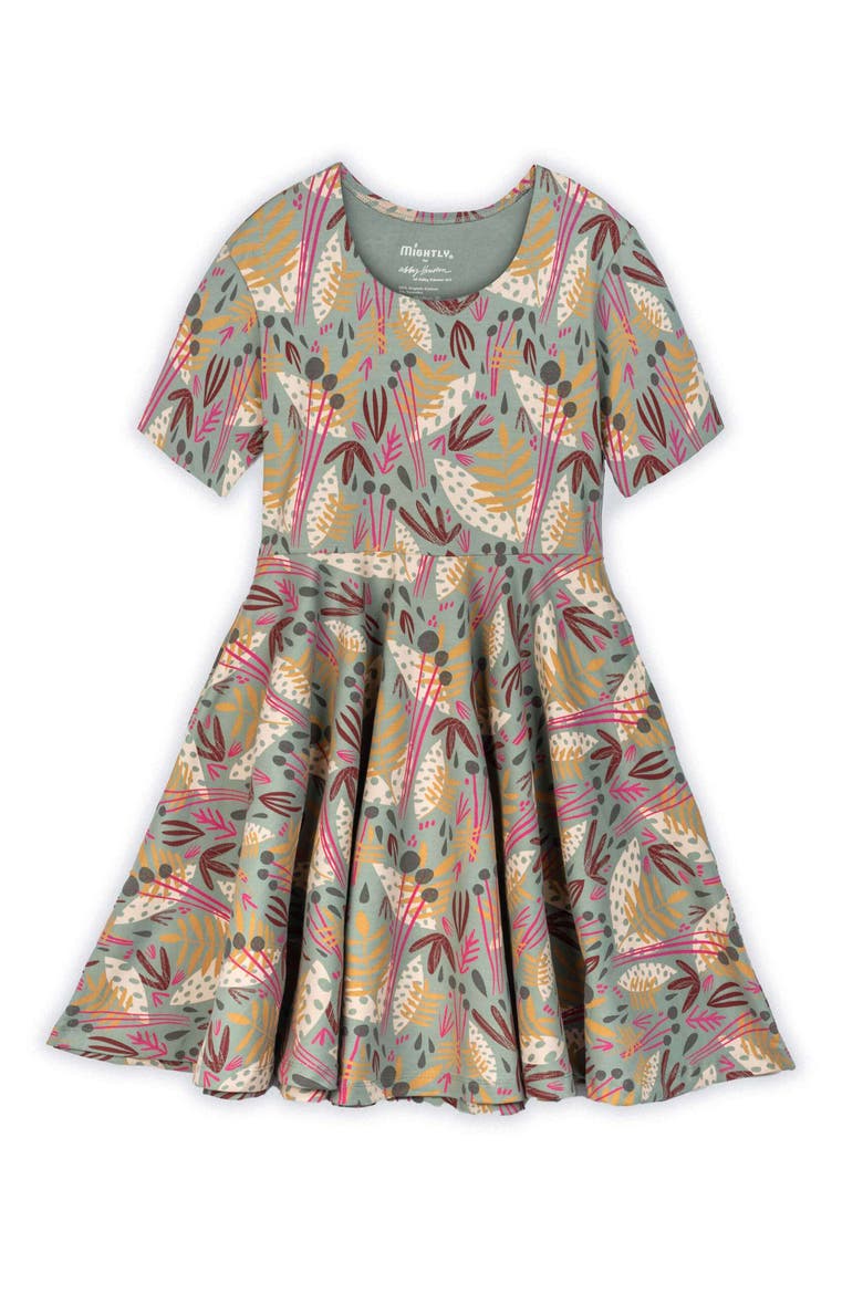 Organic Cotton Short Sleeve Print Twirl Dress, Main, color, Whimsy