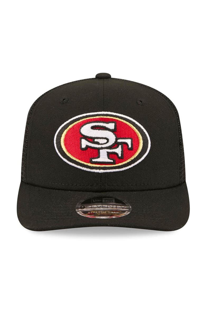 Men's New Era Black San Francisco 49ers 80th Anniversary 9SEVENTY Trucker Adjustable Hat, Alternate, color, Black