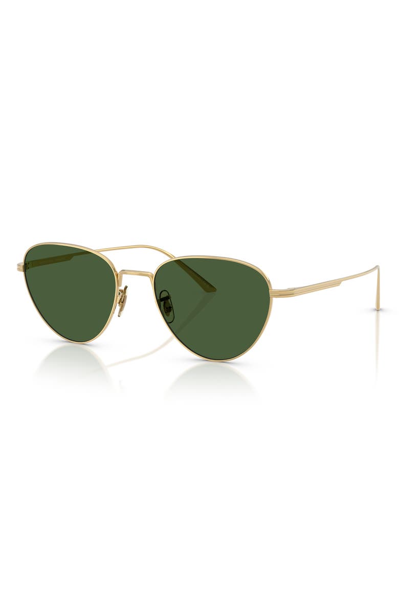 Oliver Peoples 52mm Cat Eye Sunglasses, Alternate, color, Gold / Vibrant Green