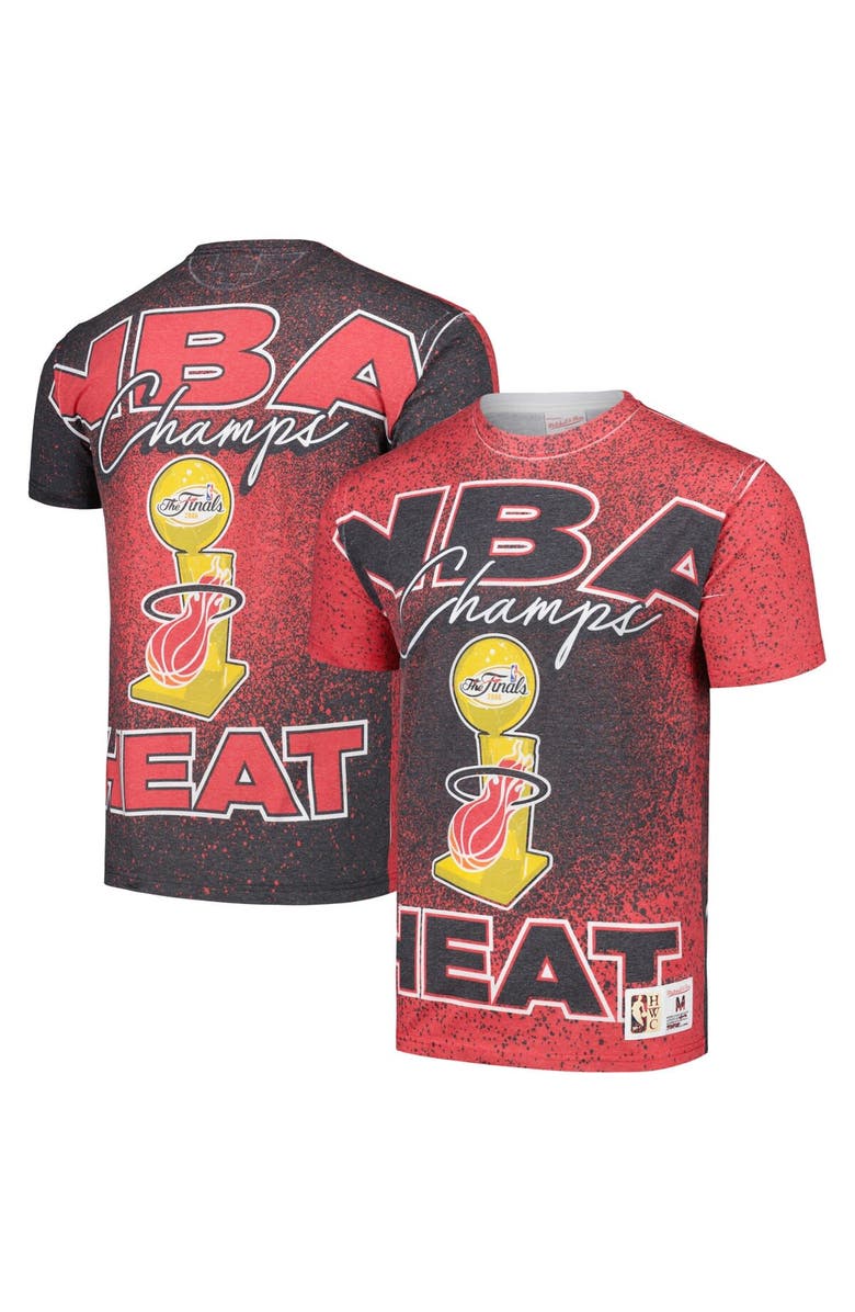 Mitchell & Ness Men's Mitchell & Ness Red Miami Heat Hardwood Classics 2006 NBA Champions Champ City T-Shirt, Alternate, color, Red