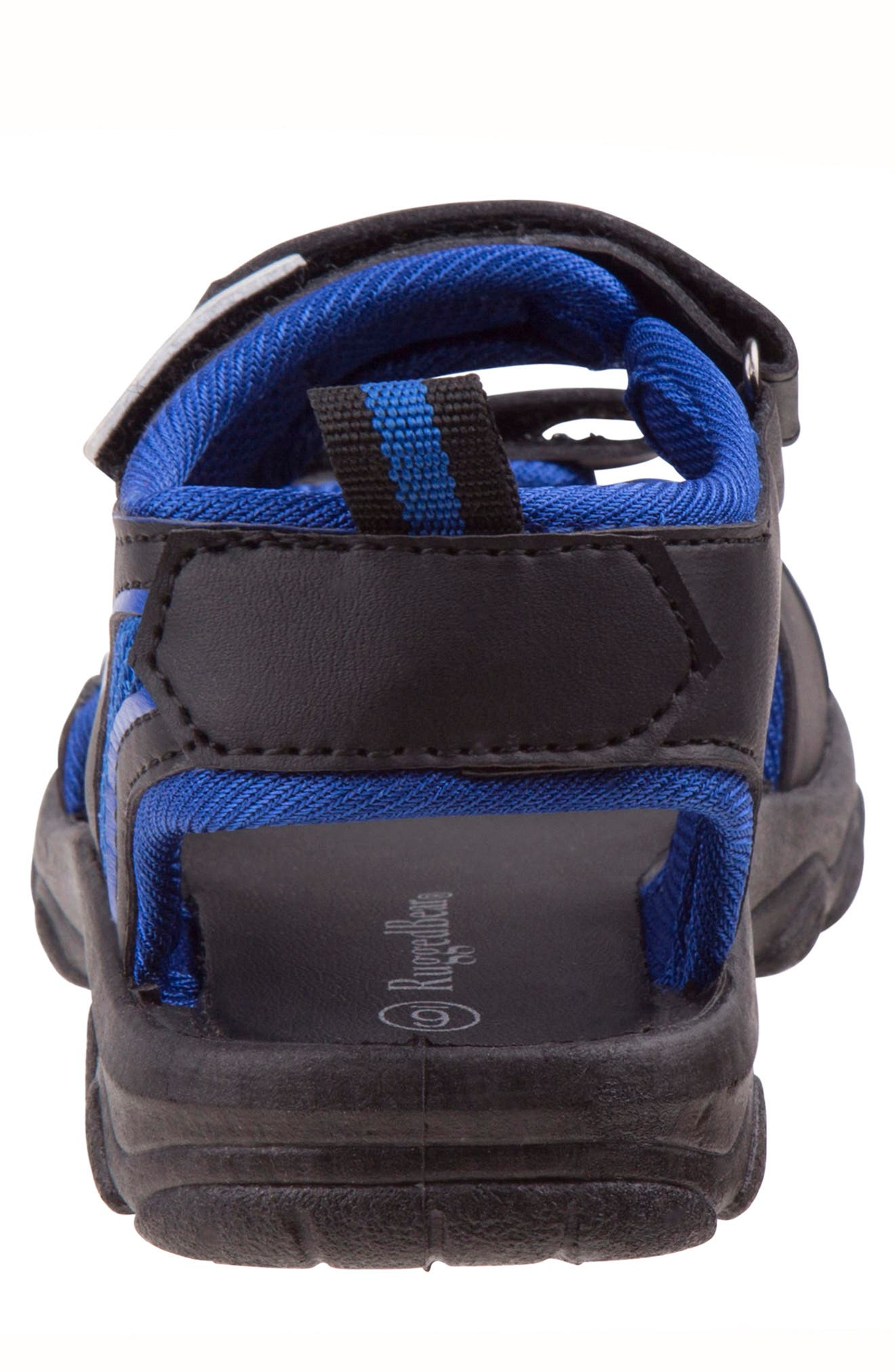 RUGGED BEAR Hook-and-Loop Sandal, Alternate, color, BLACK/BLUE