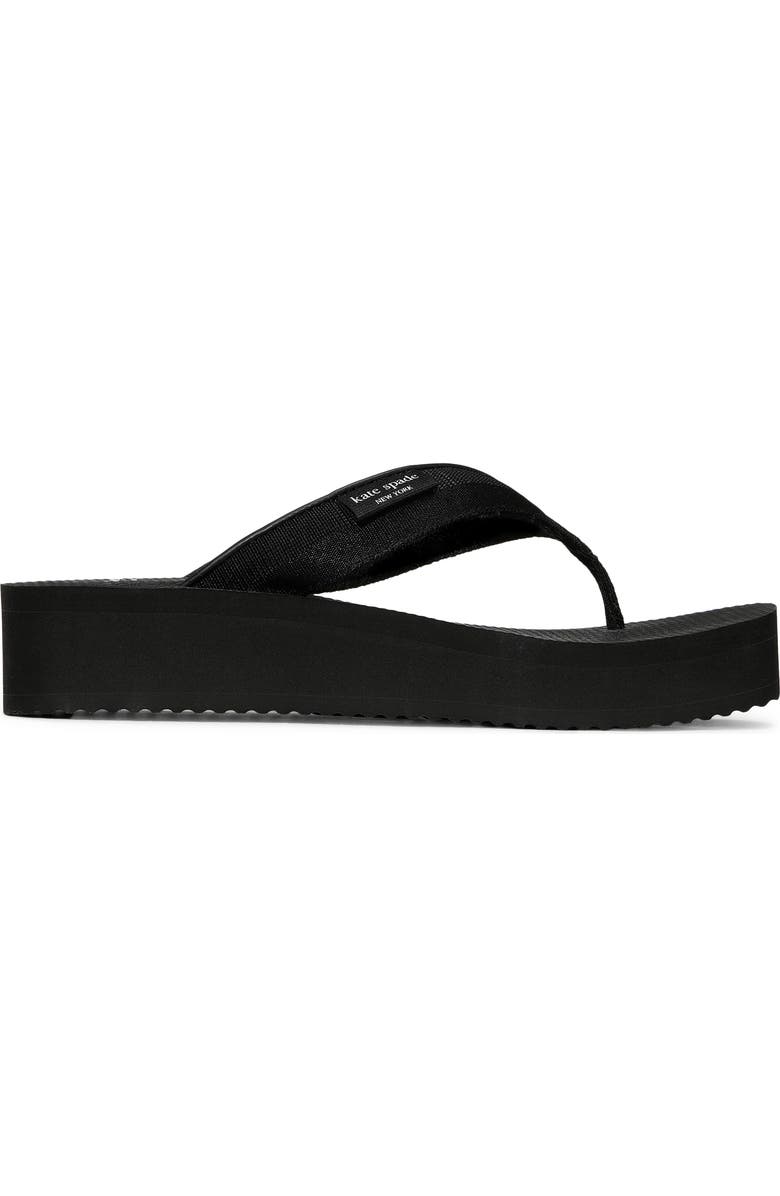 Kate Spade New York sam icon platform wedge flip flop, Alternate, color, Black