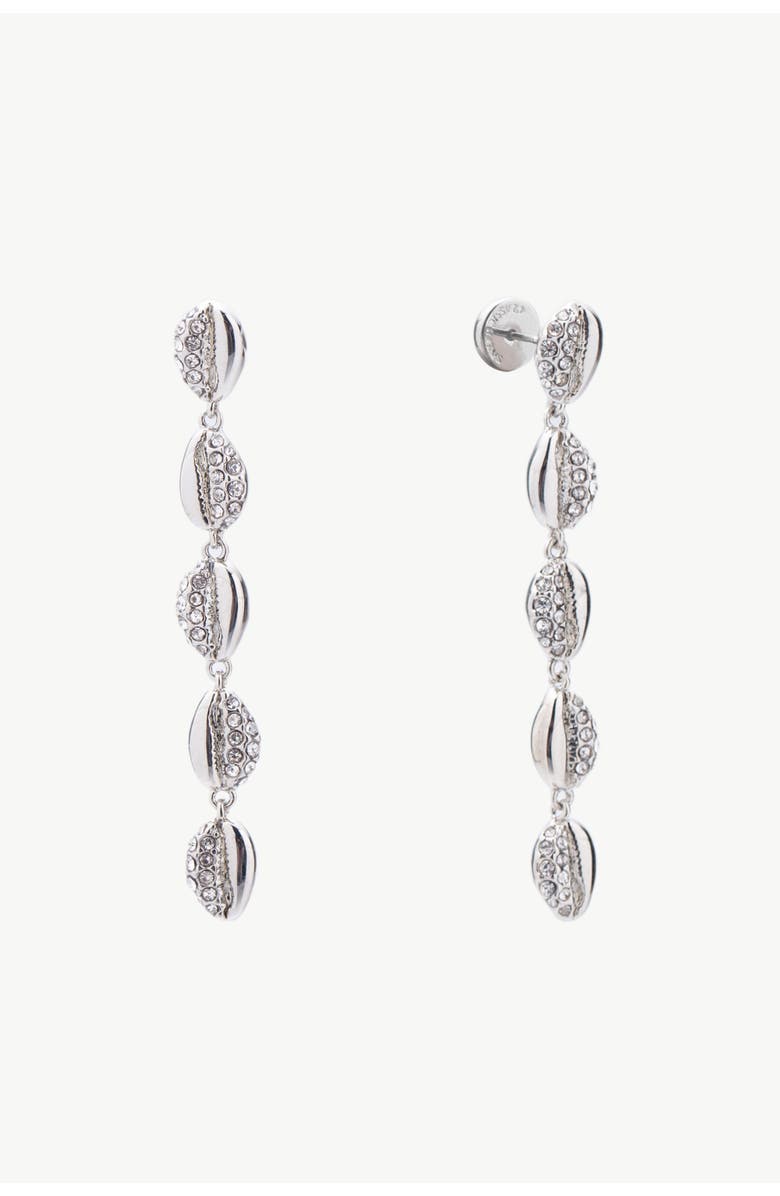 Classicharms Lucia Cascade Pavé Shell Drop Earrings, Alternate, color, Silver