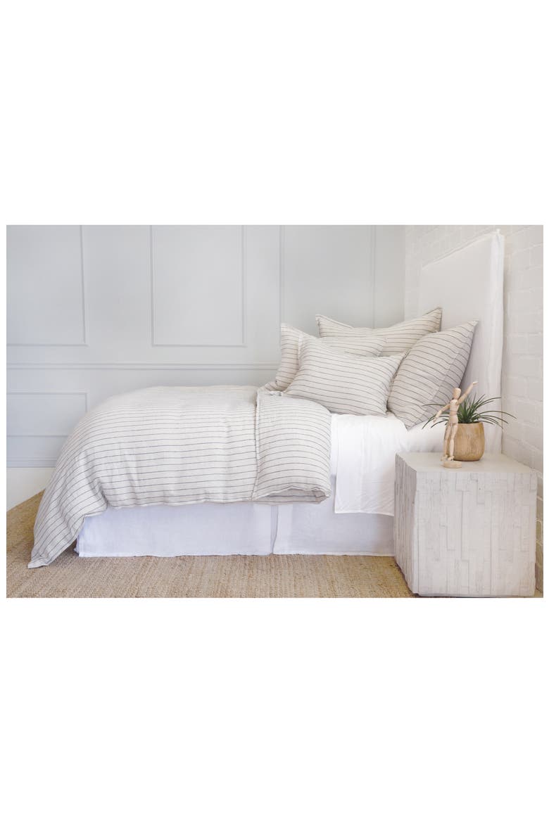Blake Duvet Cover, Alternate, color, FLAX/MIDNIGHT