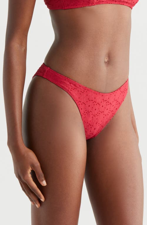 Pacsun Ramona Eyelet Bikini Bottoms In Jester Red