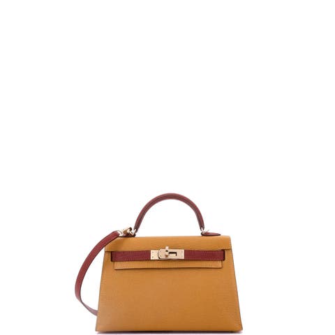 Kelly Mini II Bag Bicolor Chevre Mysore with Permabrass Hardware 20