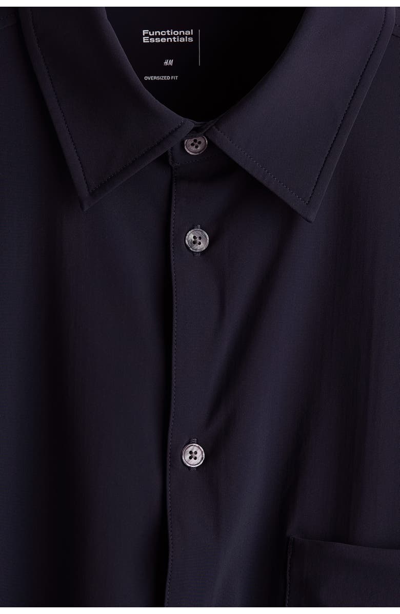 H&M Cooling Loose Fit Shirt, Alternate, color, Navy Blue
