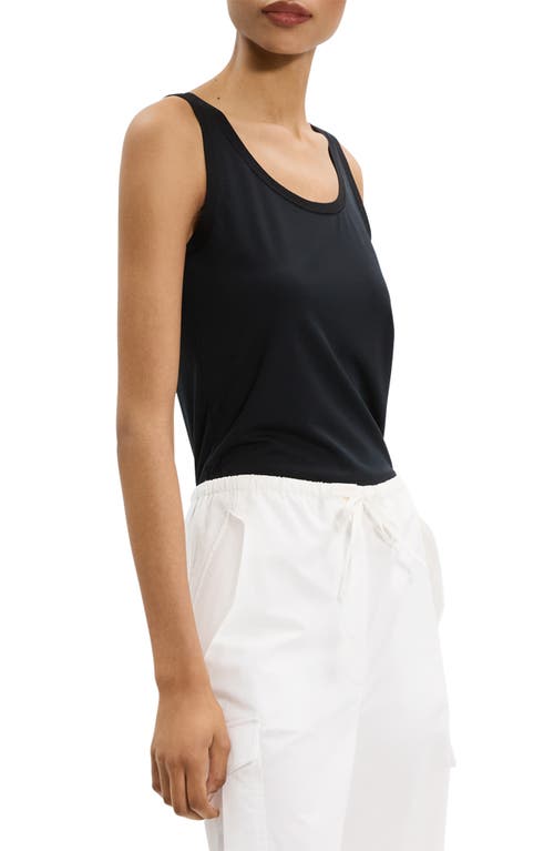 Theory Sweater Trim Double Scoop Tank In Black