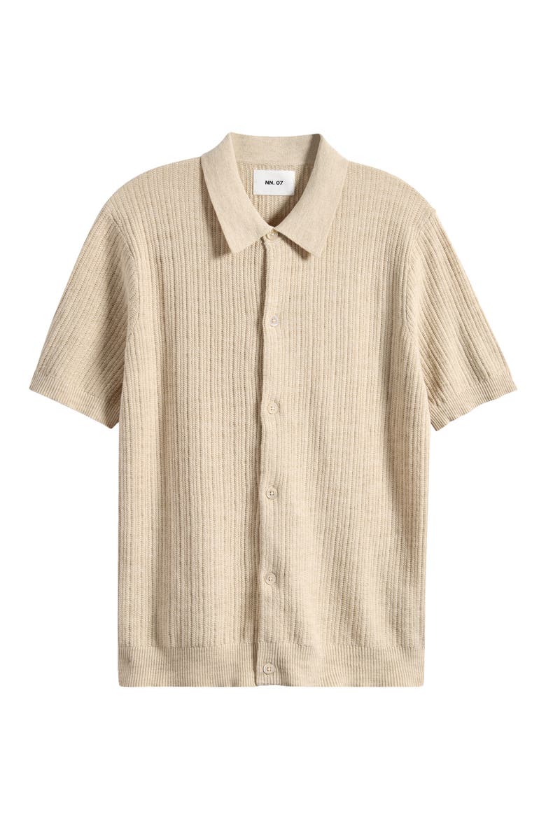 Nolan 6695 Organic Cotton Polo Cardigan, Alternate, color, IVORY MOULINE