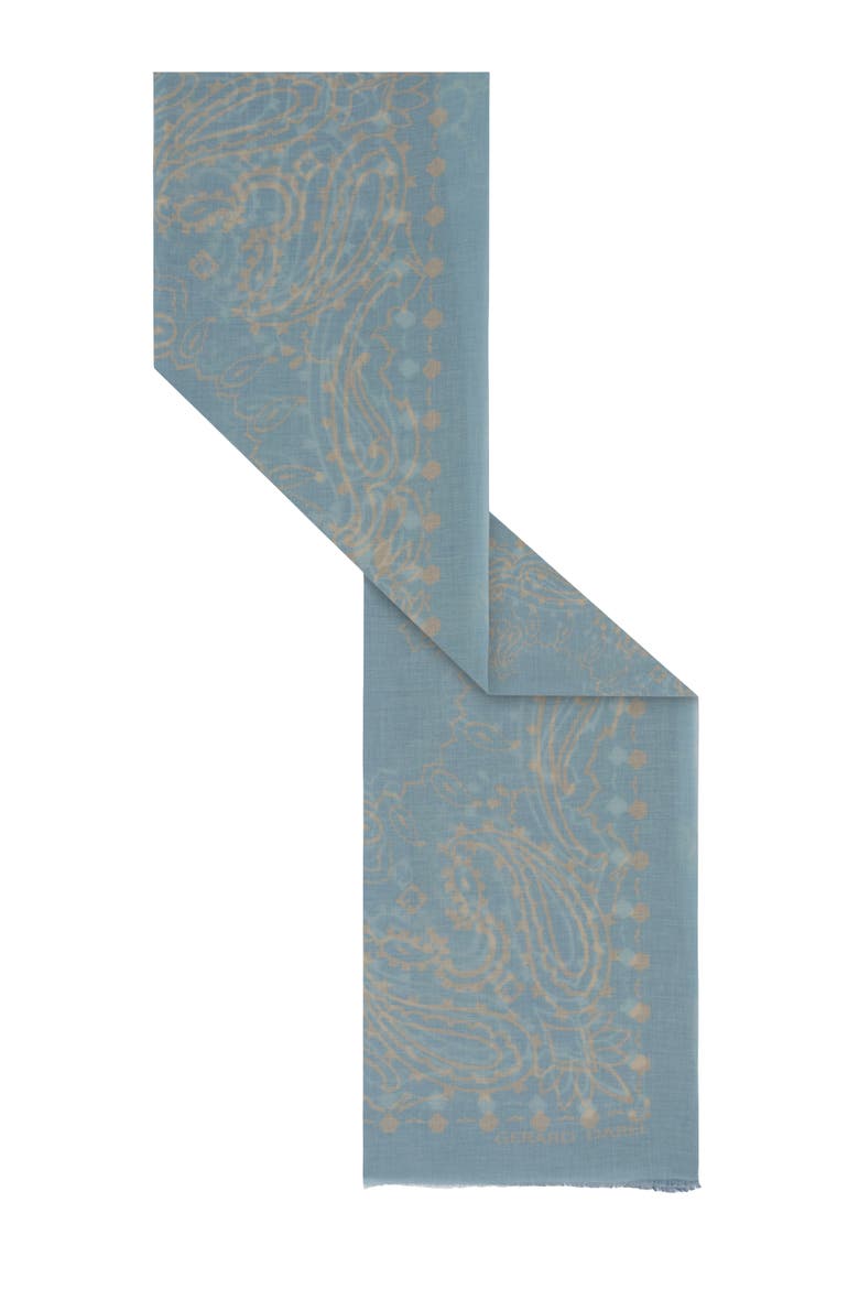 Dorine Square Paisley Print Scarf, Alternate, color, Indigo