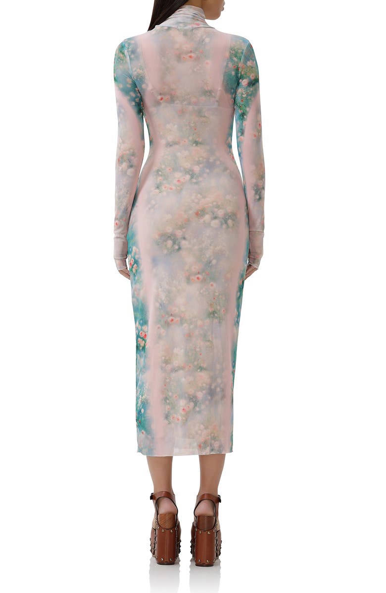 AFRM Shailene Long Sleeve Mesh Dress, Alternate, color, Placement Fog