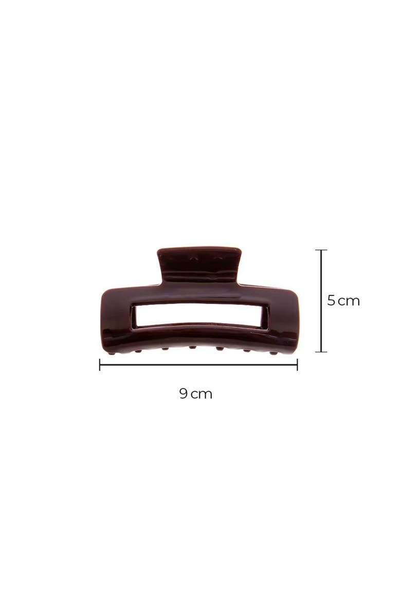 Colored Gloss Cutout Claw Clip Combo Set, Alternate, color, Burgundy & Brown