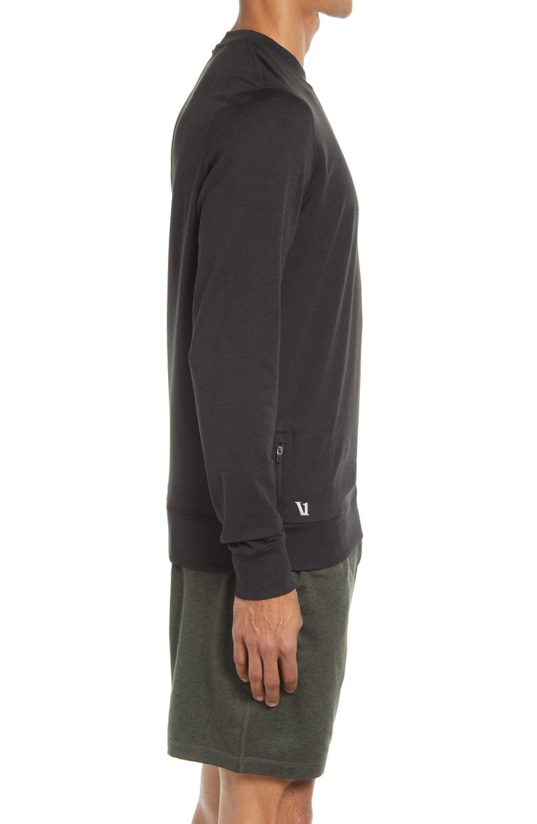 Vuori Ponto Performance Crew Pullover, Alternate, color, Black Heather
