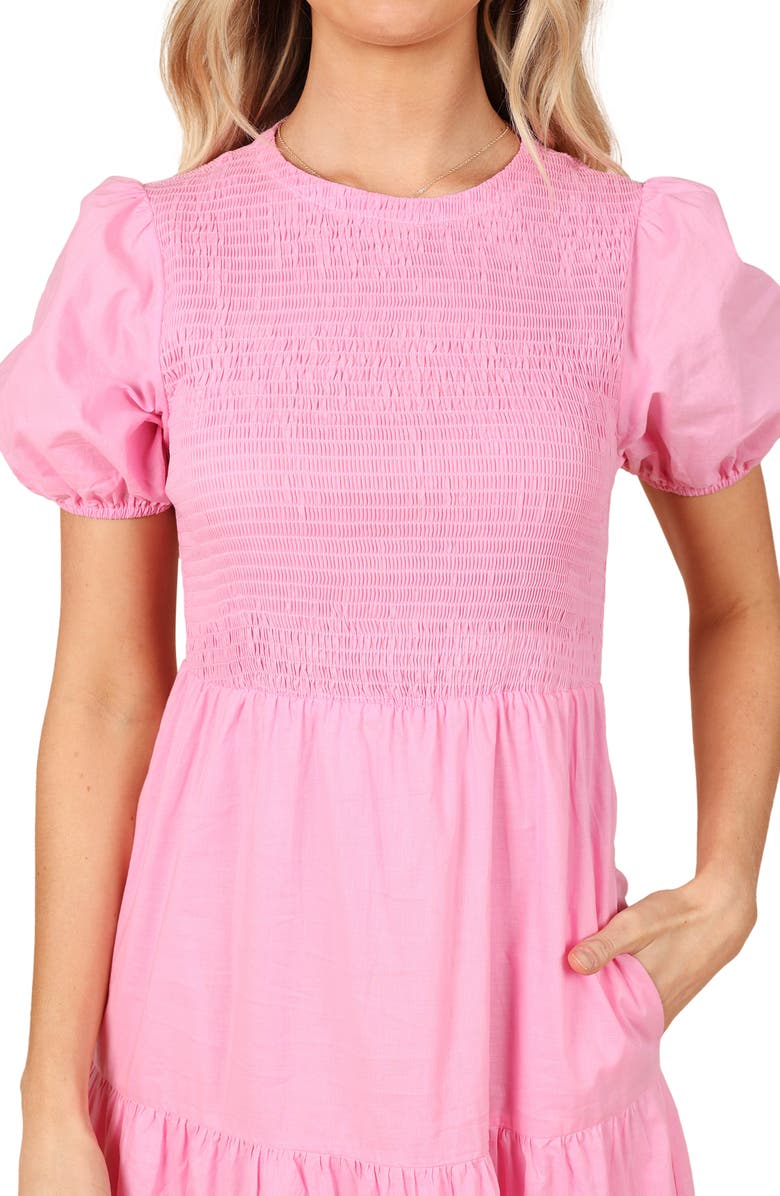 Petal & Pup Naura Smocked Tiered Cotton Midi Dress, Alternate, color,
