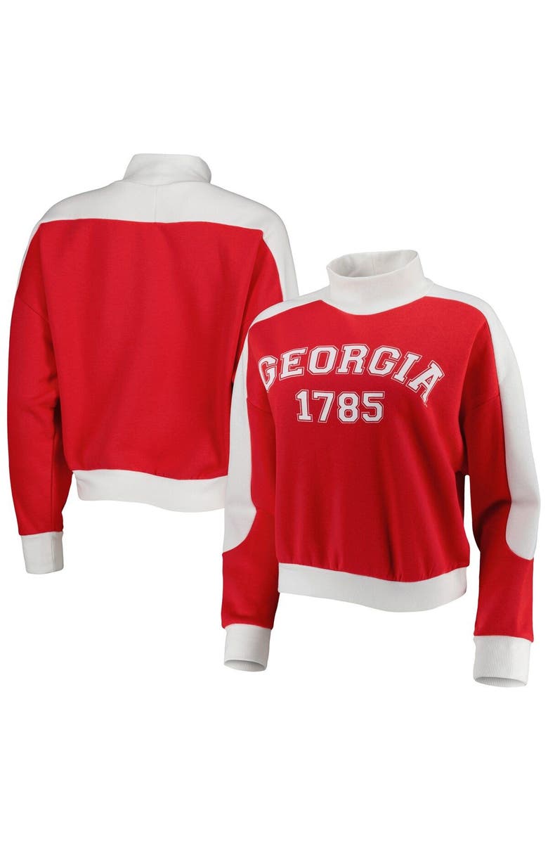 GAMEDAY COUTURE Women's Gameday Couture Red Georgia Bulldogs Make it a Mock Sporty Pullover Sweatshirt, Main, color, Red