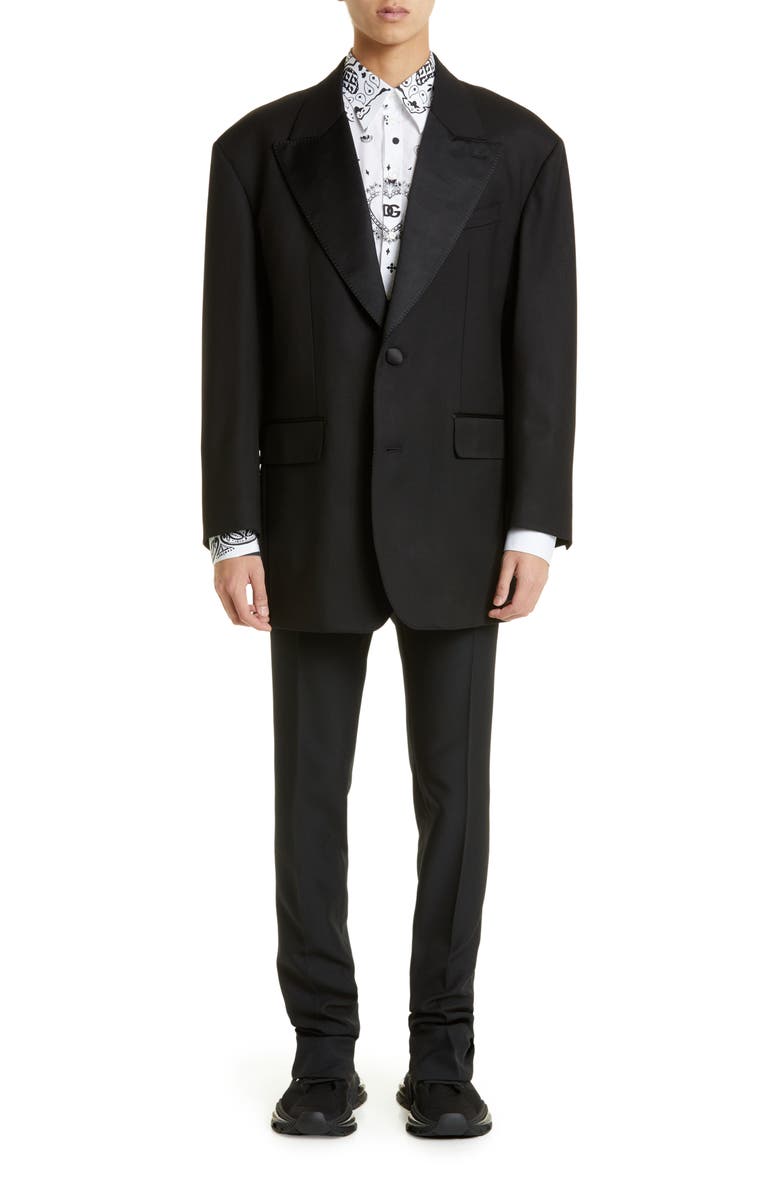 Dolce&Gabbana Martini Fit Bandana Print Cotton Button-Up Shirt, Alternate, color, 