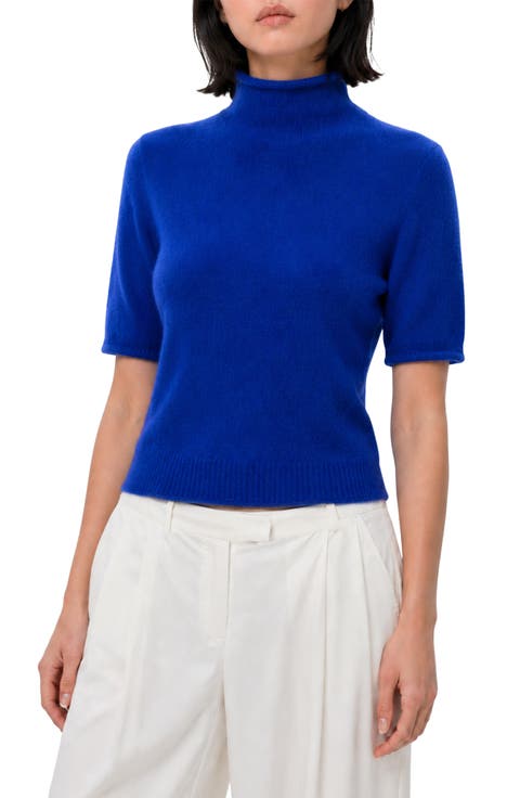 Toddy Mock Neck Short Sleeve Top