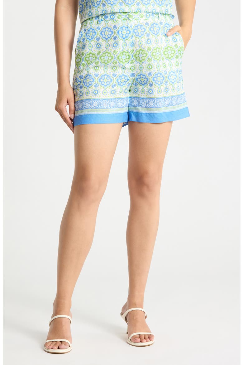 Orita Print Shorts, Main, color, WHITE/ GREEN/ SKY BLUE